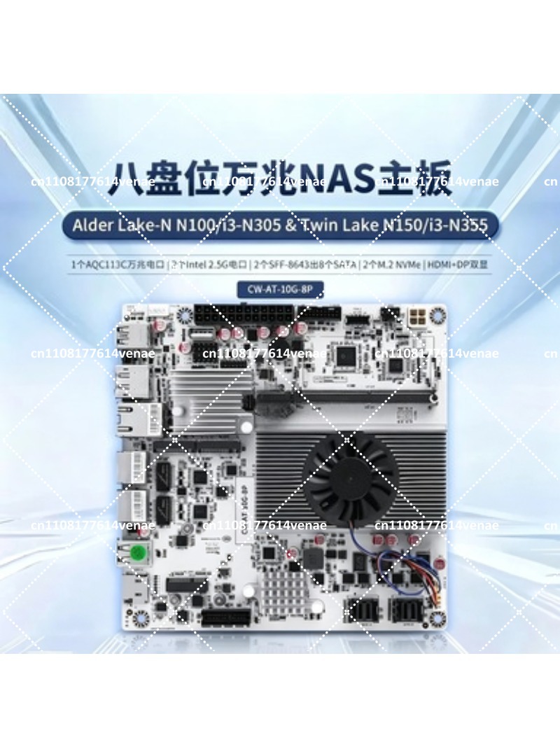 NAS Motherboard 8-Bay with N10 - огляд і ціна Nas Motherboard 8 Sata Mini Itx
