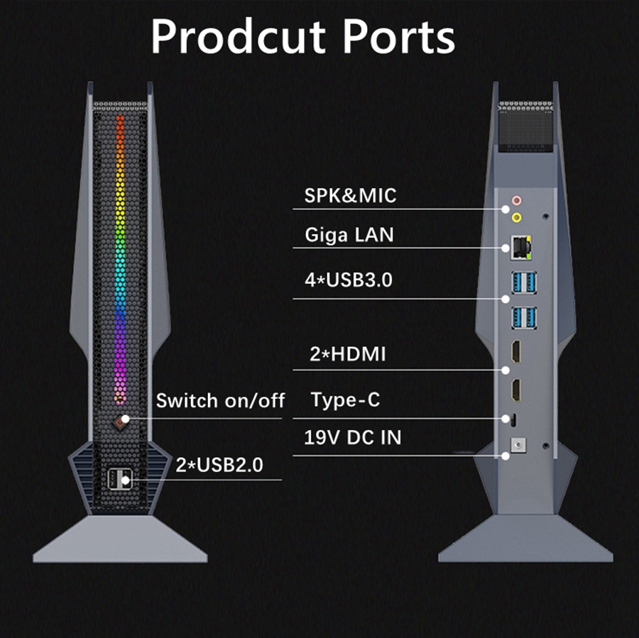 Office AI Gaming Mini PC Core  - огляд і ціна Intel Core I9 13900H Mini Pc