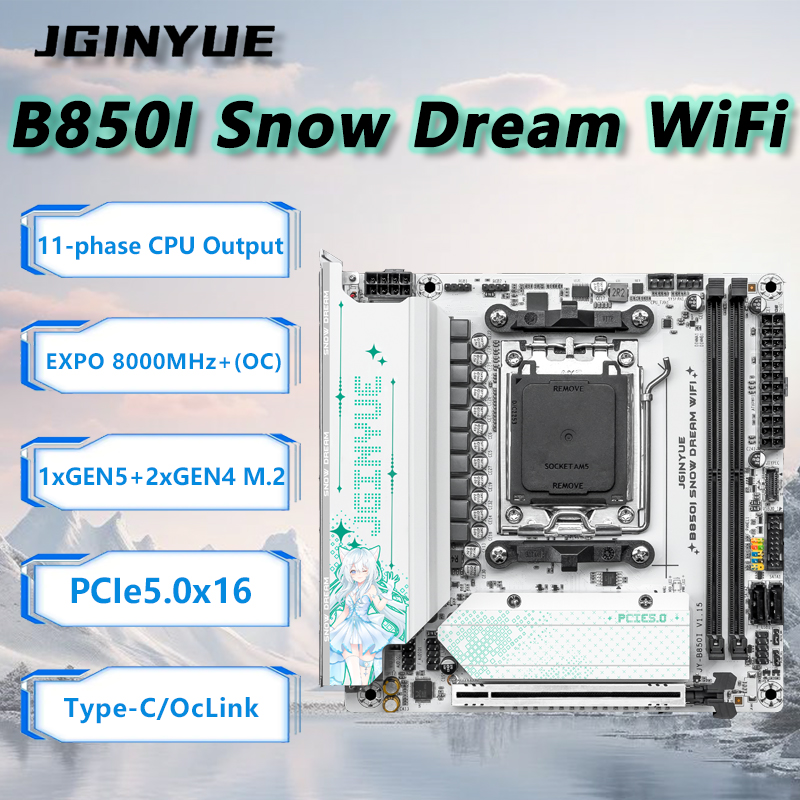 JGINYUE B850i Snow Dream WiFi  - огляд і ціна Nas Motherboard 8 Sata Mini Itx