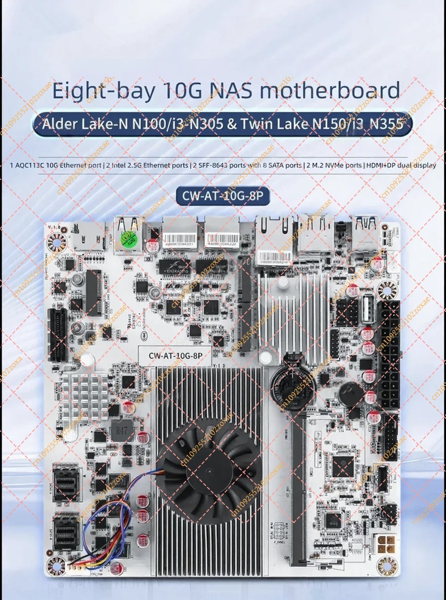 N150 N100 N305 Firewall Mother - огляд і ціна Nas Motherboard 8 Sata Mini Itx