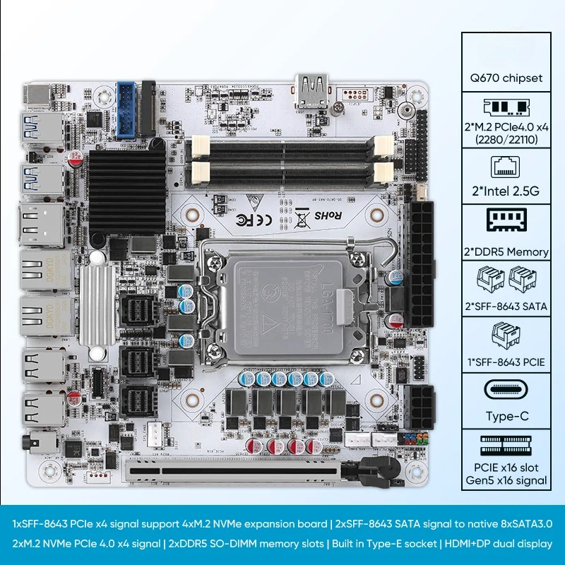 12/13/14th Gen Nas Motherboard - огляд і ціна Lga1700 Itx Motherboard Ddr5